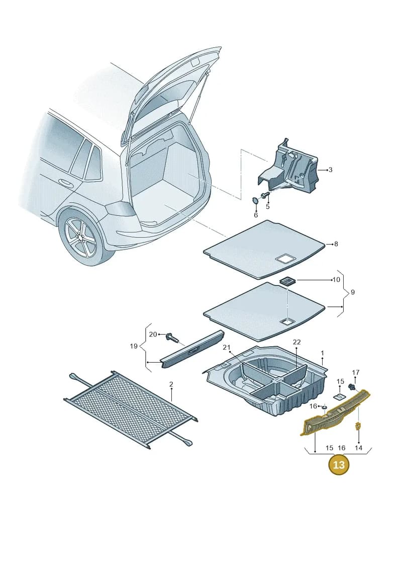510863459D82V — Volkswagen Golf Sportsvan (2014-2020) diagram 780863800, position 13