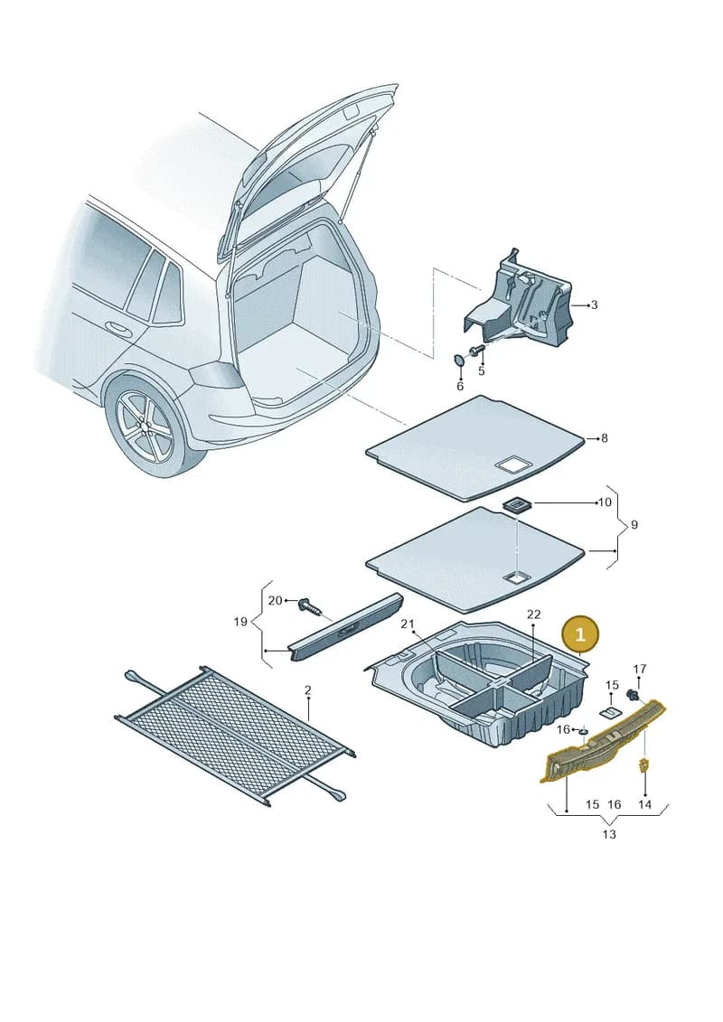 510863544CA9 — Volkswagen Golf Sportsvan (2014-2020) diagram 780863800, position 1
