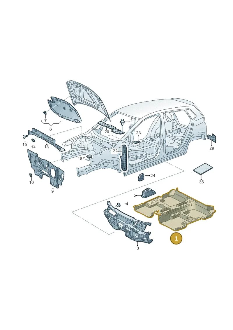 510863919A — Volkswagen Golf Sportsvan (2014-2020) diagram 780863200, position 1