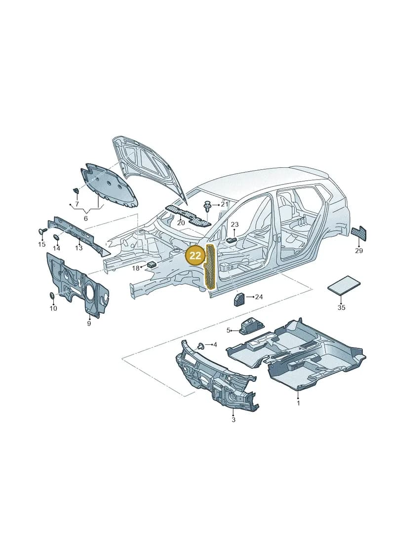 510864236B — Volkswagen Golf Sportsvan (2014-2020) diagram 780863200, position 22