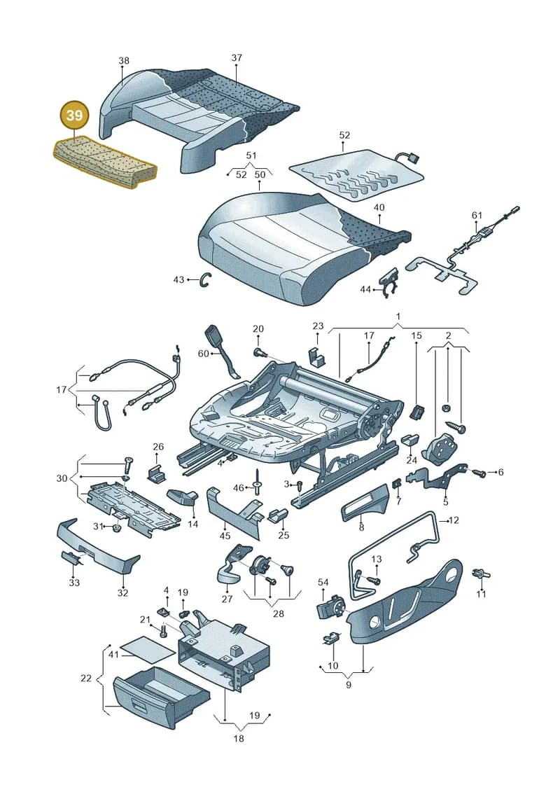 510881439 — Volkswagen Golf Sportsvan 1.6 (2014-2020) diagram 746881000, position 39