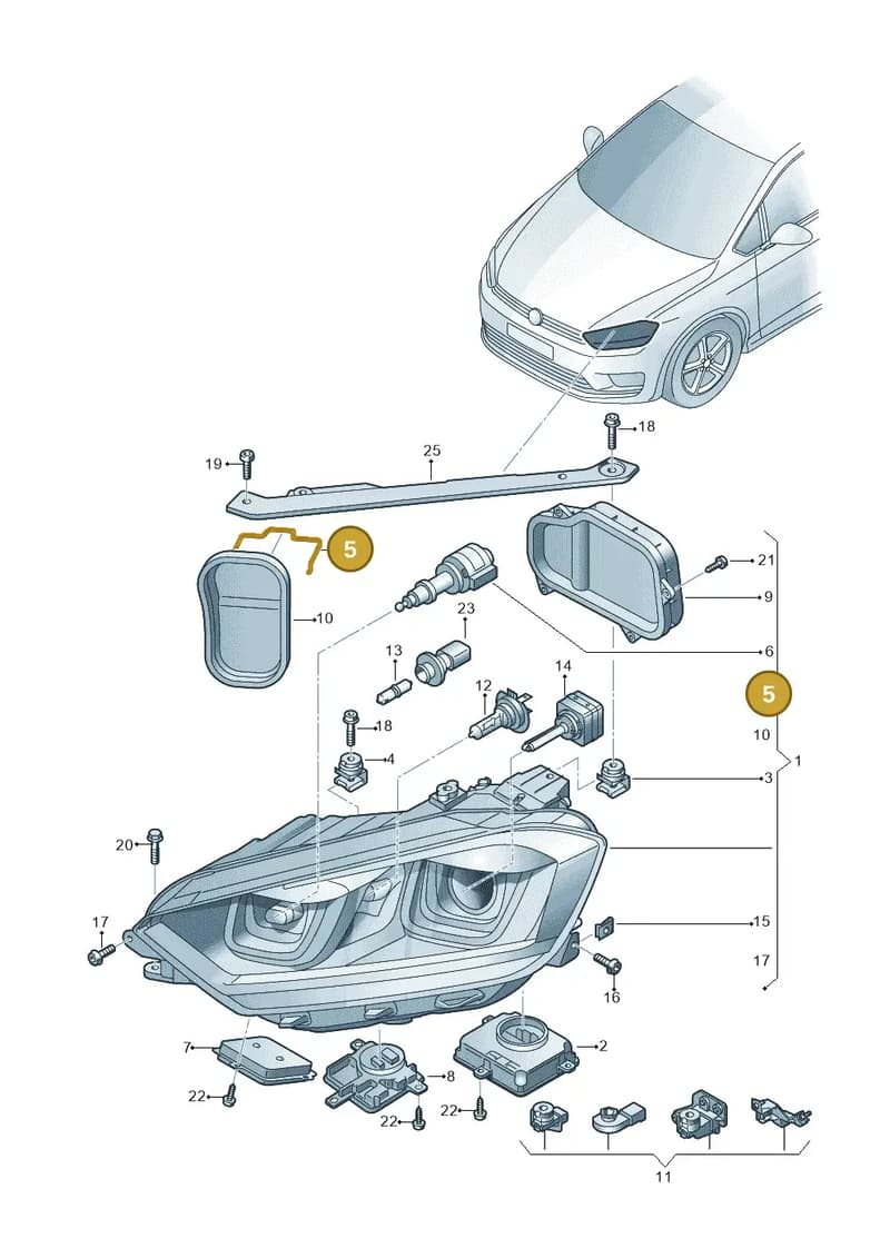 510941160B — Volkswagen Golf Sportsvan (2014-2020) diagram 780941200, position 5