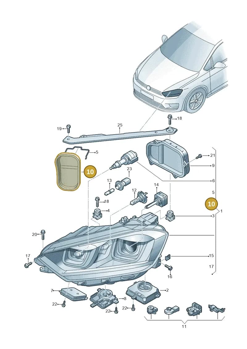 510941607C — Volkswagen Golf Sportsvan (2014-2020) diagram 780941200, position 10