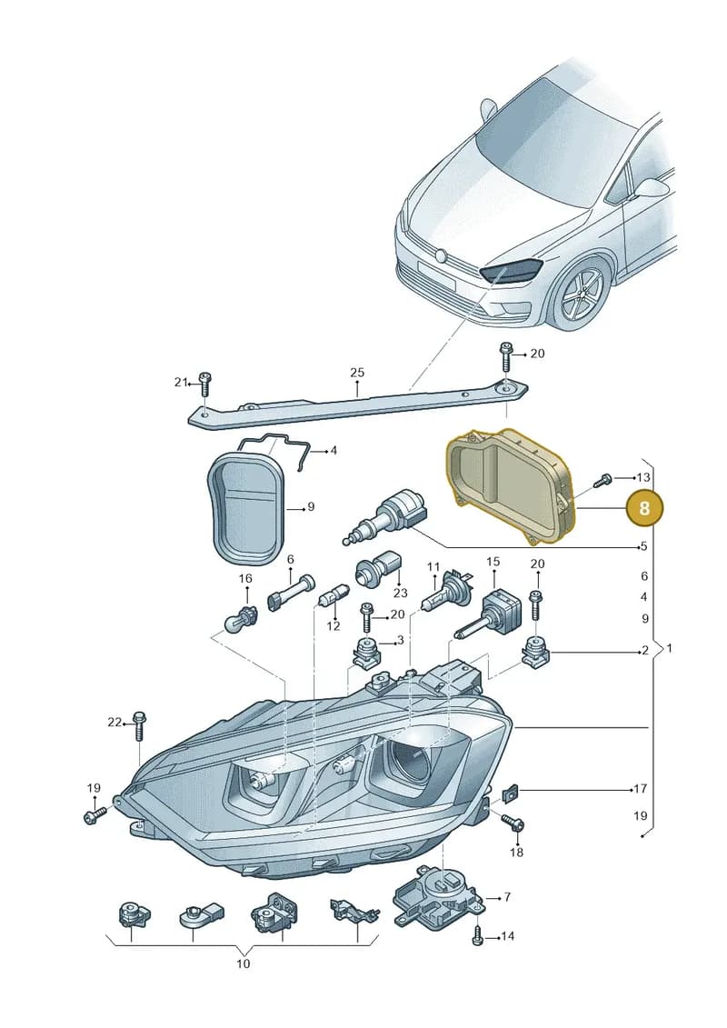 510941608B — Volkswagen Golf Sportsvan (2014-2020) diagram 780941100, position 8