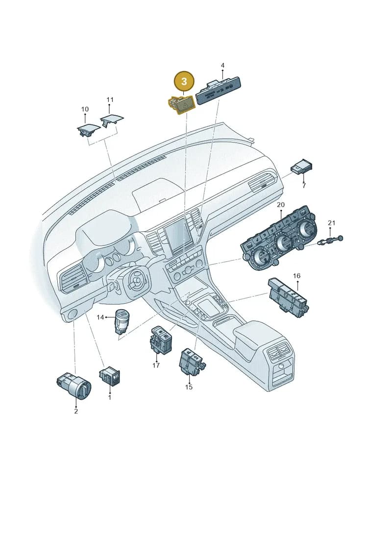 510953509ECU — Volkswagen Golf Sportsvan (2014-2020) diagram 780941500, position 3