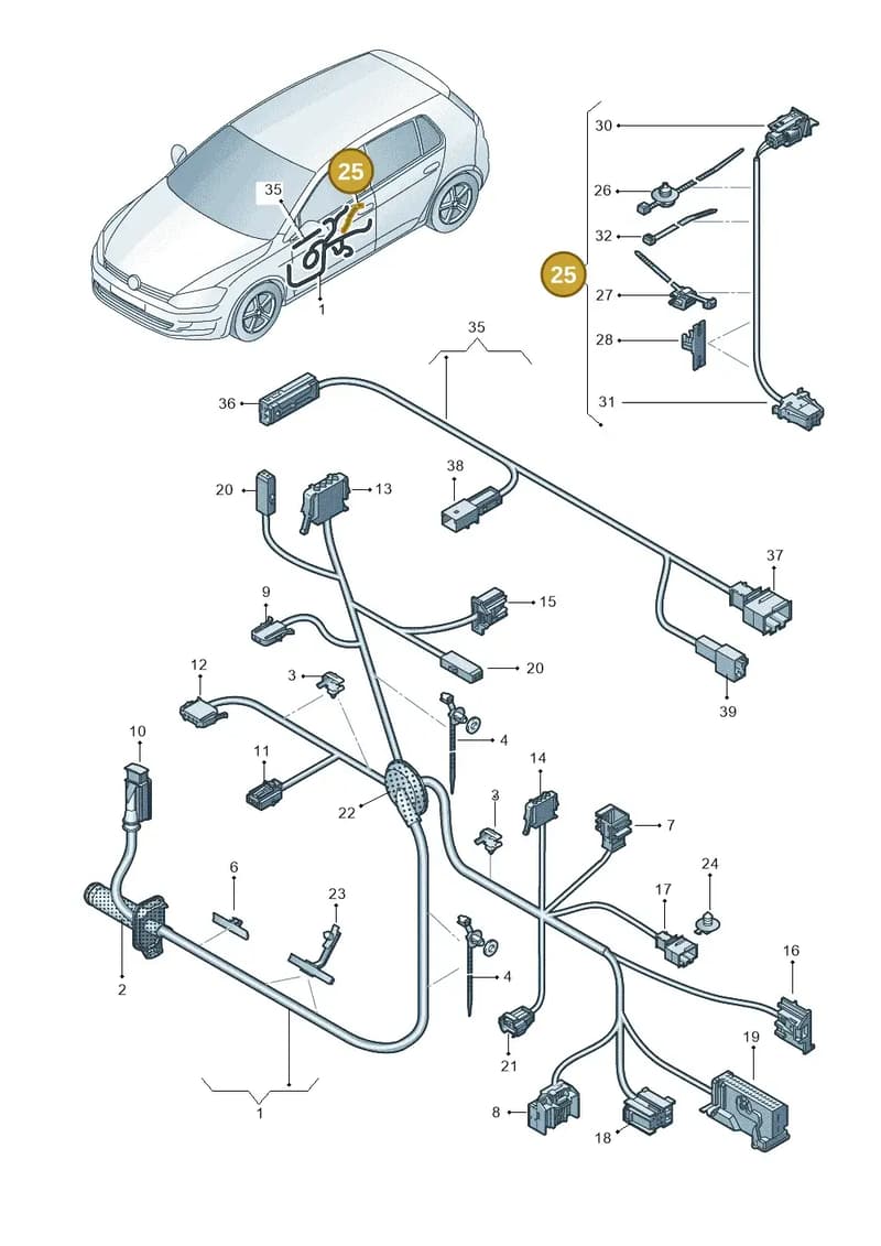 510972298A — Volkswagen Golf Sportsvan (2014-2020) diagram 780972330, position 25
