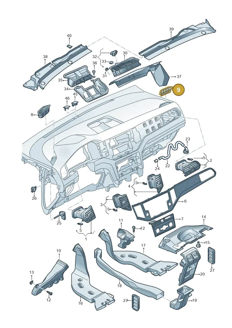 517819706A81U — Volkswagen Golf Sportsvan (2014-2020) diagram 780819300, position 9