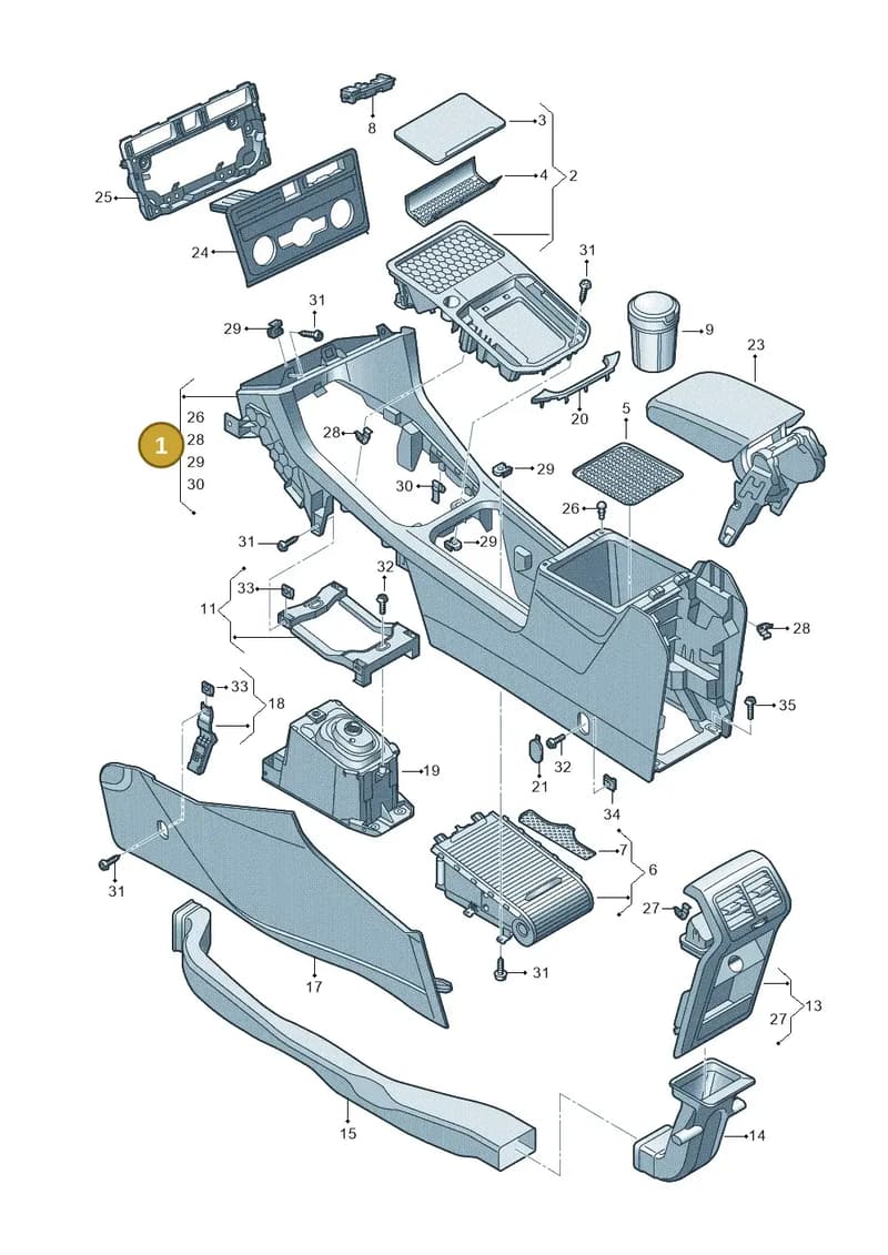 517863241BAUE — Volkswagen Golf Sportsvan (2014-2020) diagram 780863050, position 1