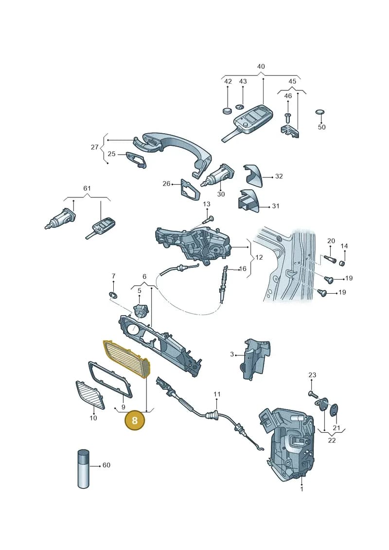 517867470ABMO — Volkswagen Golf Sportsvan 1.4 (2015-2020) diagram 874837000, position 8