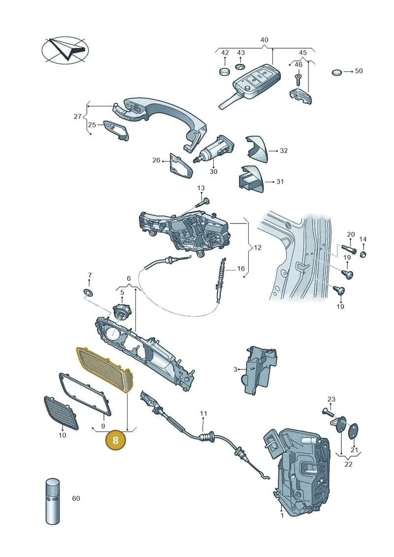 517867470BBMO — Volkswagen Golf Sportsvan (2014-2020) diagram 780837000, position 8