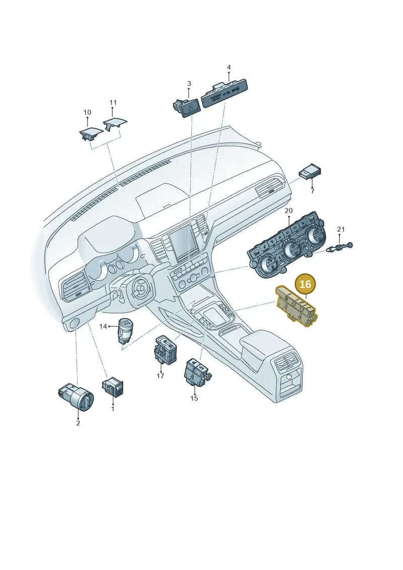 517927238BWZU — Volkswagen Golf Sportsvan (2014-2020) diagram 780941500, position 16
