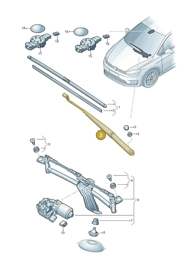 517955409A — Volkswagen Golf Sportsvan (2014-2020) diagram 780955050, position 3