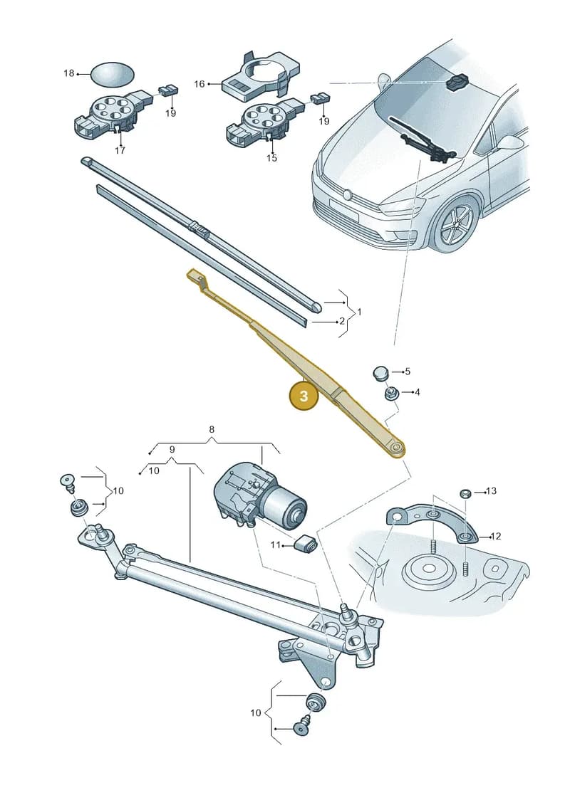 517955409A — Volkswagen Golf Sportsvan (2014-2020) diagram 780955000, position 3