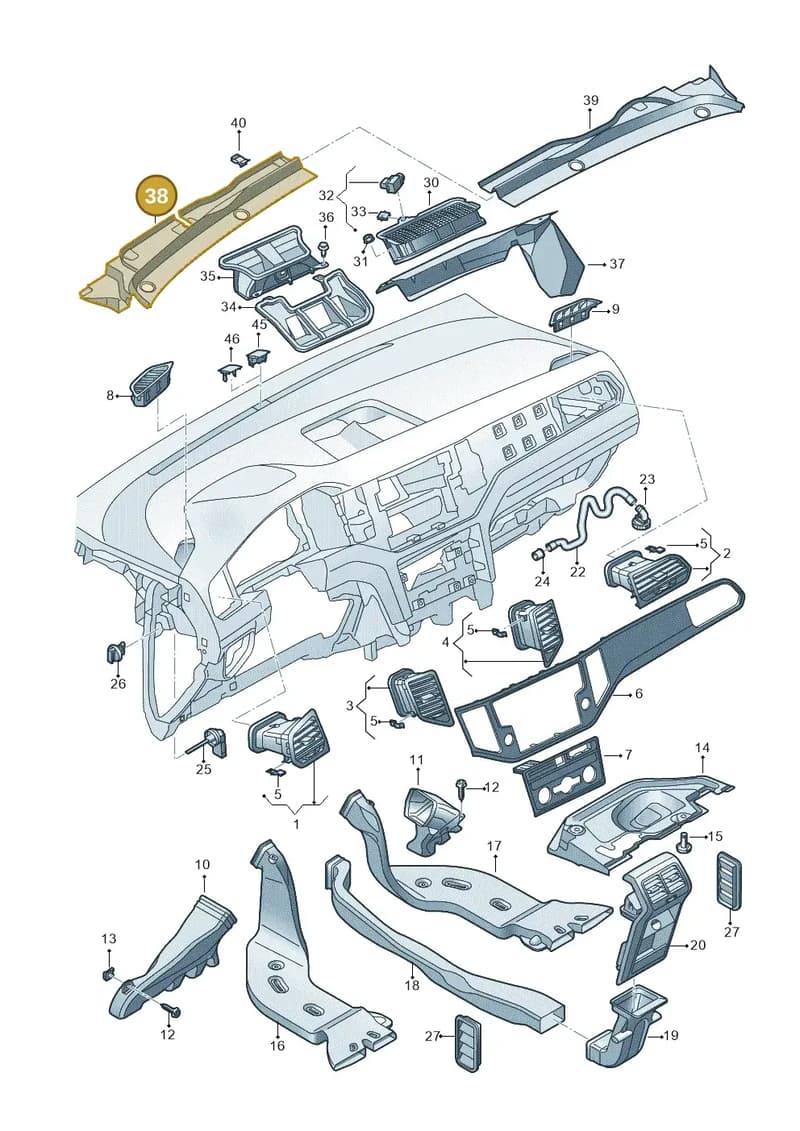 518819403C9B9 — Volkswagen Golf Sportsvan (2014-2020) diagram 780819300, position 38