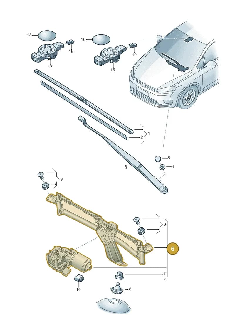 518955023C — Volkswagen Golf Sportsvan (2014-2020) diagram 780955050, position 6