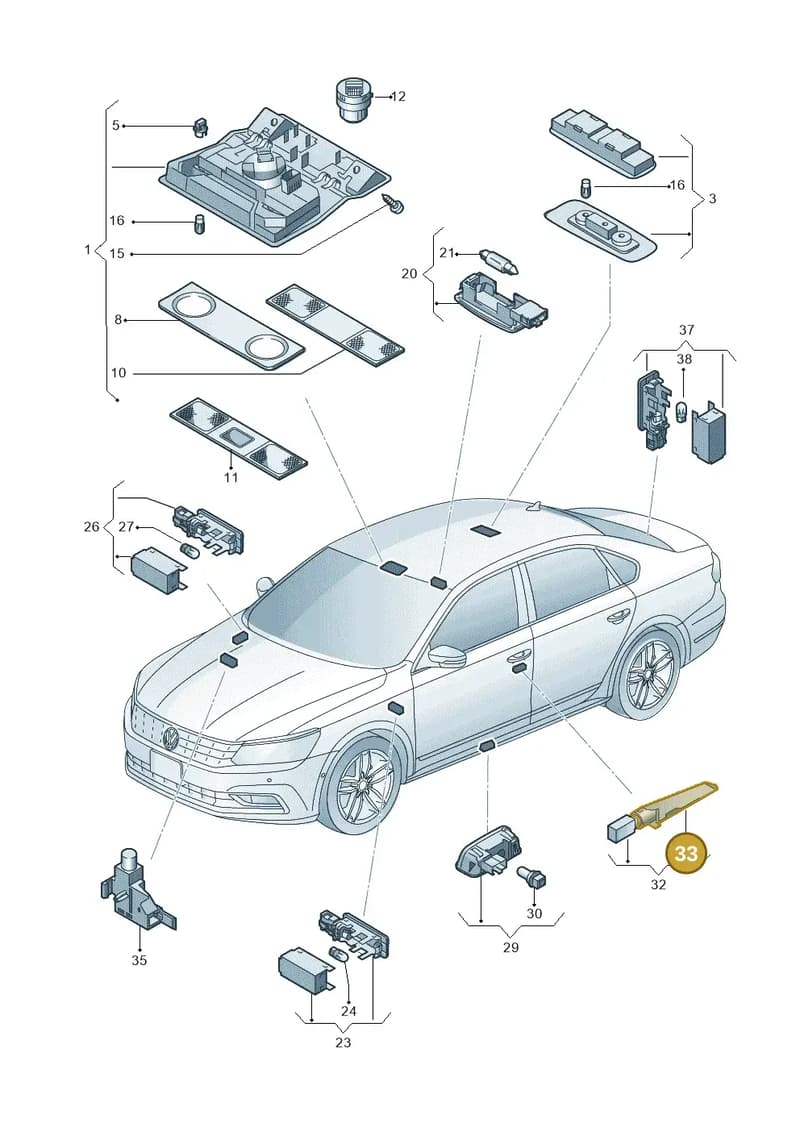 561919177 — Volkswagen New Passat (2015-2022) diagram 868947000, position 33
