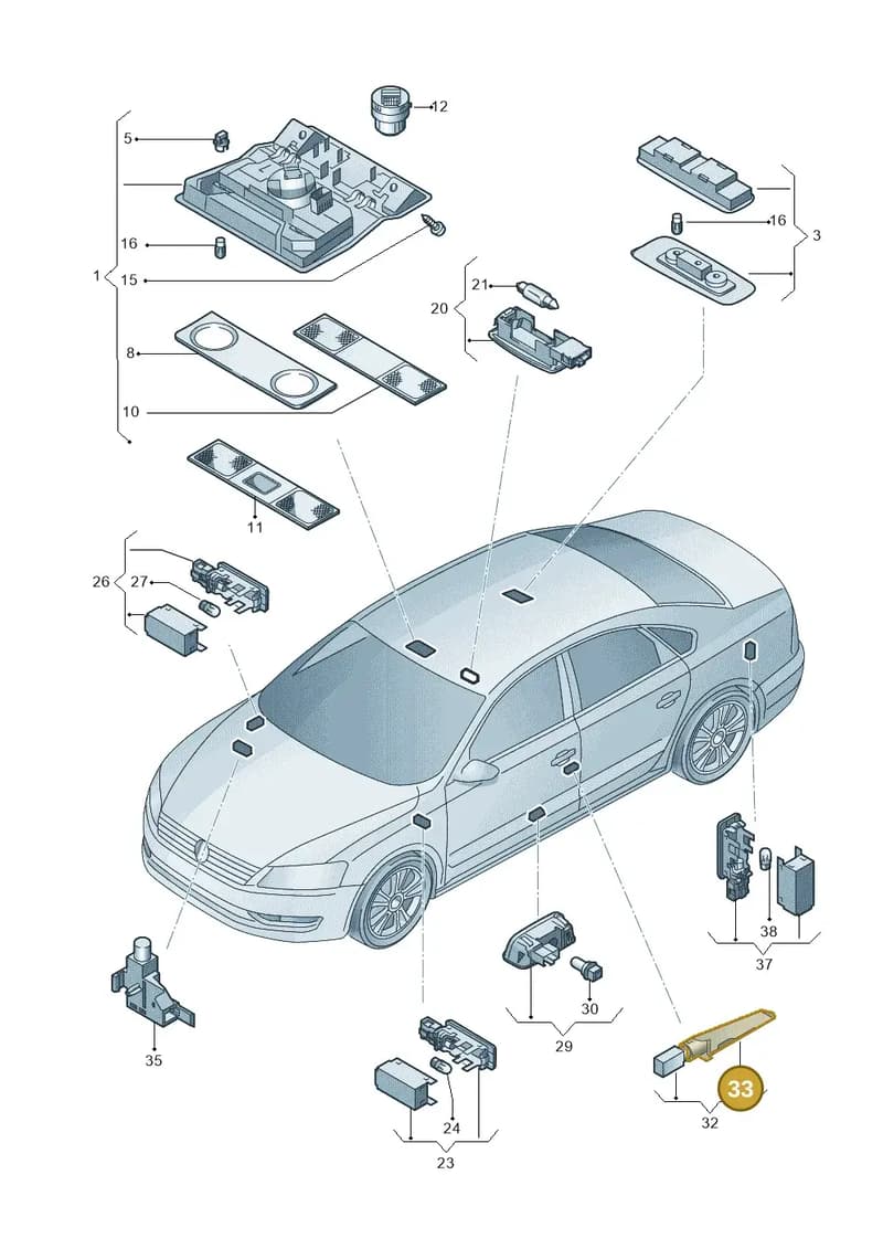 561919178 — Volkswagen New Passat (2011-2015) diagram 691947000, position 33