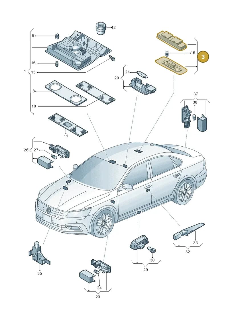 561947291Y20 — Volkswagen New Passat (2015-2022) diagram 868947000, position 3