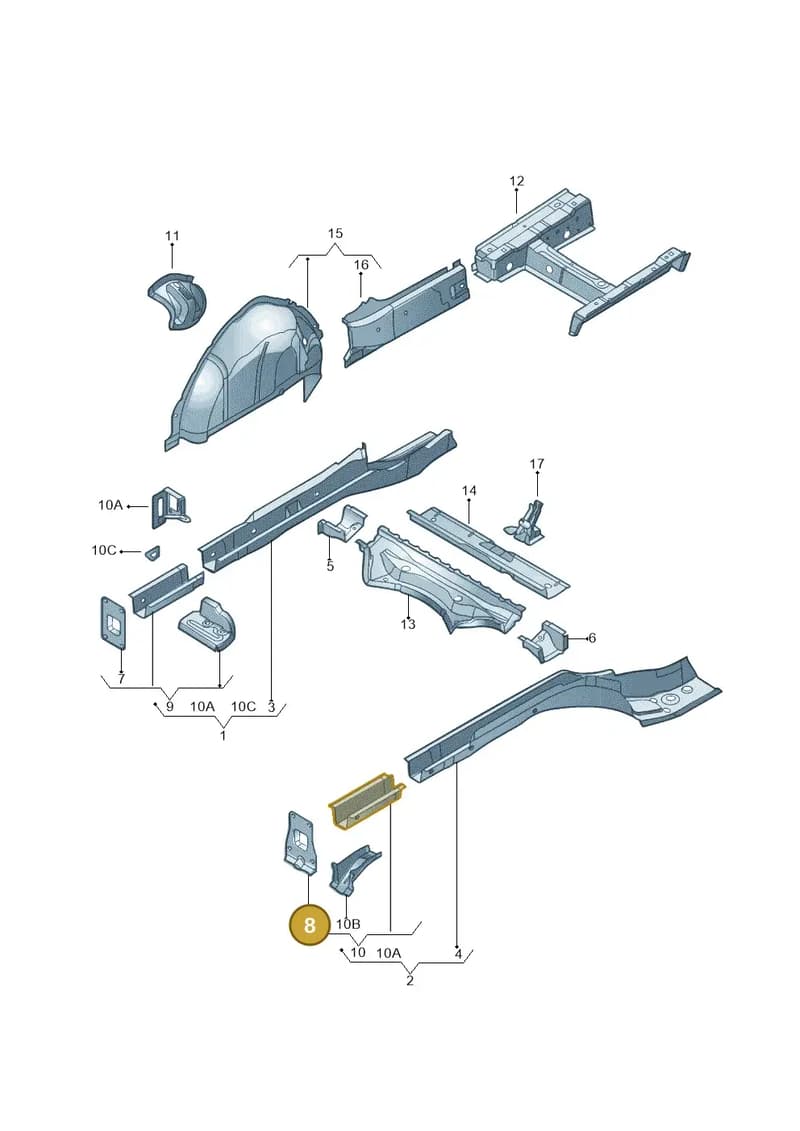 5C0806666 — Volkswagen Jetta 2.0 (2015-2015) diagram 692803200, position 8