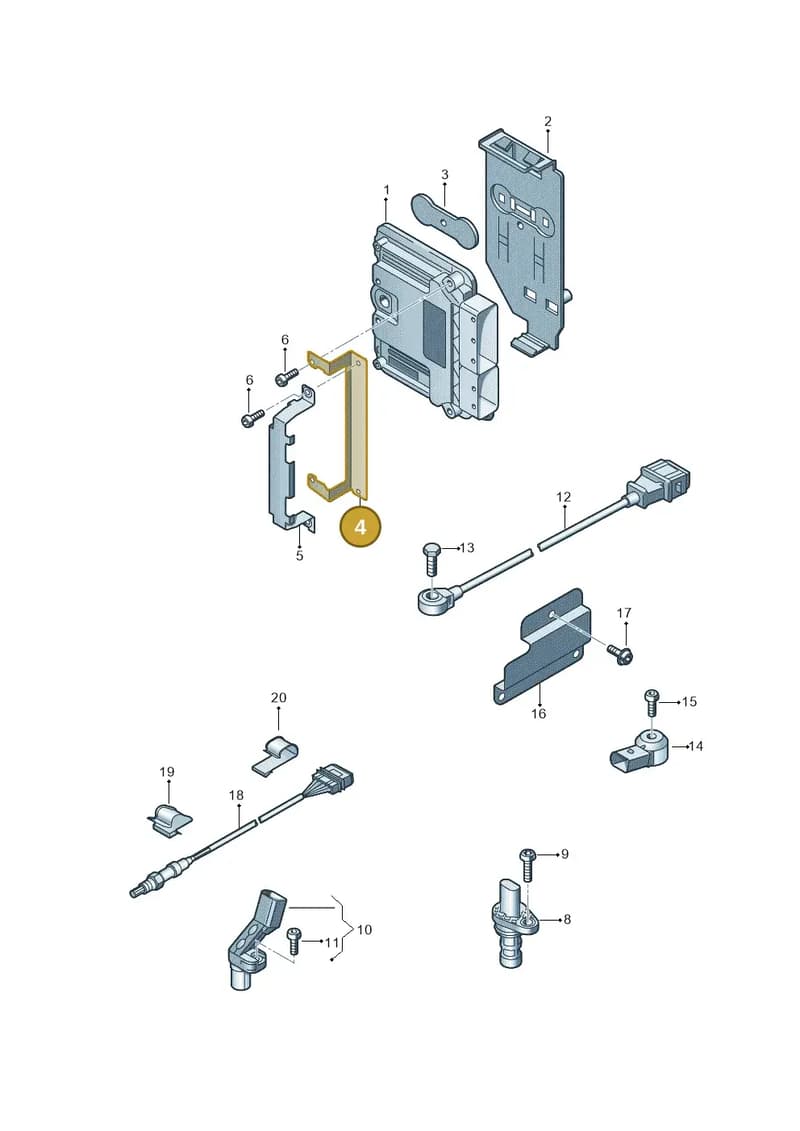 5C0907269A — Audi A1 Sportback (2014-2018) diagram 792906000, position 4