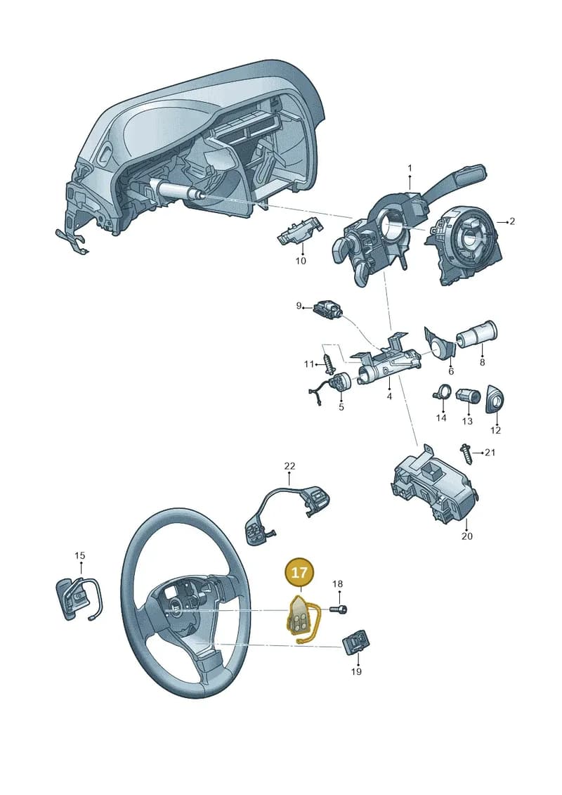 5C0959537AYQV — Volkswagen Tiguan (2011-2018) diagram 649953550, position 17