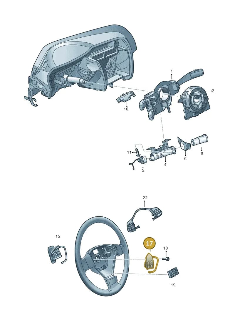 5C0959537AYQV — Volkswagen Jetta variant (2009-2014) diagram 651953550, position 17