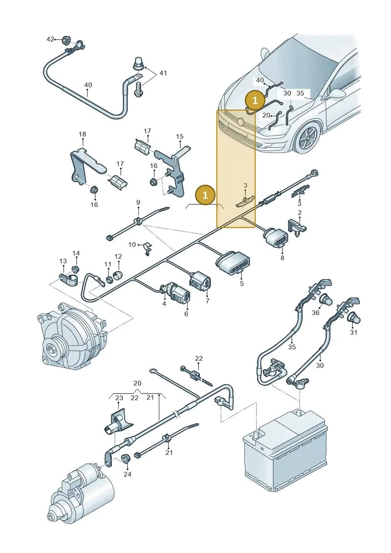 5C0971230JG — Volkswagen Jetta (2014-2017) diagram 746971010, position 1