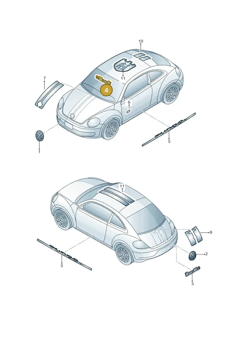 5C1853670L739 — Volkswagen Beetle (2016-2019) diagram 715853200, position 4