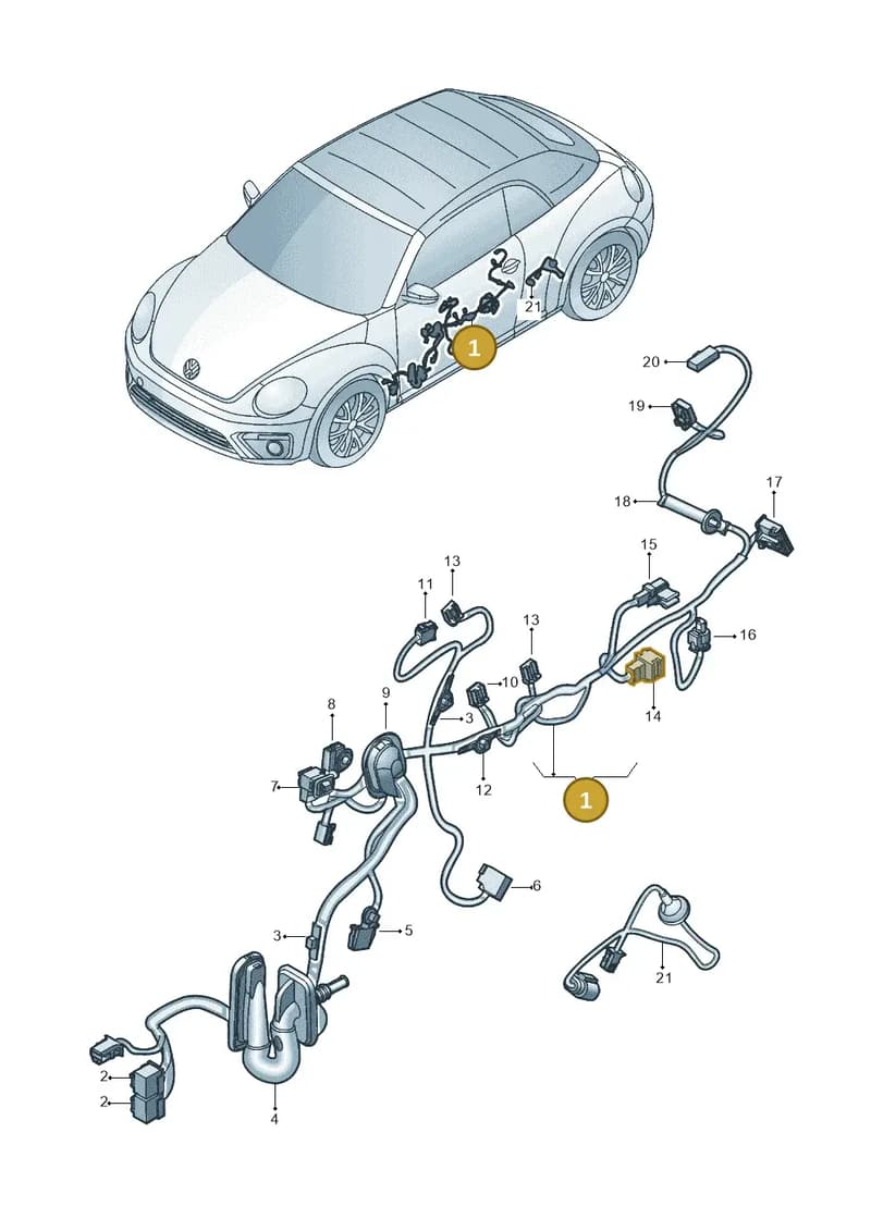 5C1971162 — Volkswagen Beetle Cabriolet (2016-2019) diagram 802972350, position 1