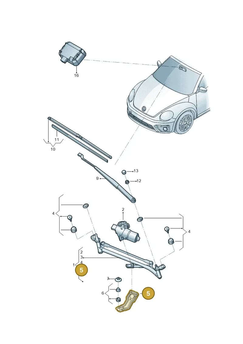 5C2955623B — Volkswagen Beetle (2016-2019) diagram 801955000, position 5