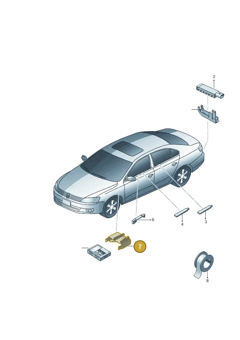 5C2971280 — Volkswagen Jetta (2014-2017) diagram 692909000, position 7