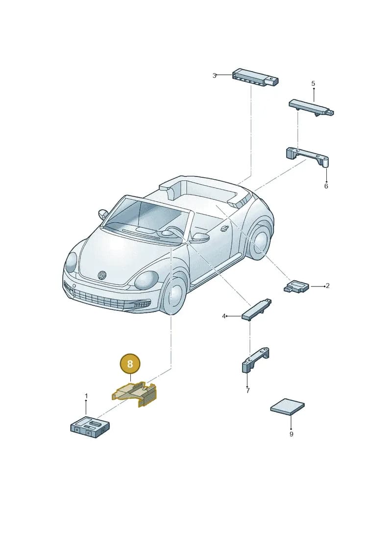 5C2971280 — Volkswagen Beetle Cabriolet (2016-2019) diagram 716909000, position 8
