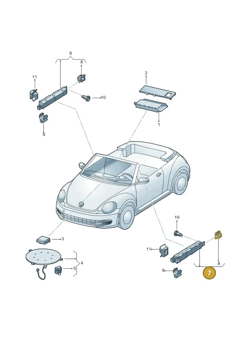 5C3035552A — Volkswagen New beetle cabriolet (2011-2016) diagram 716035100, position 7