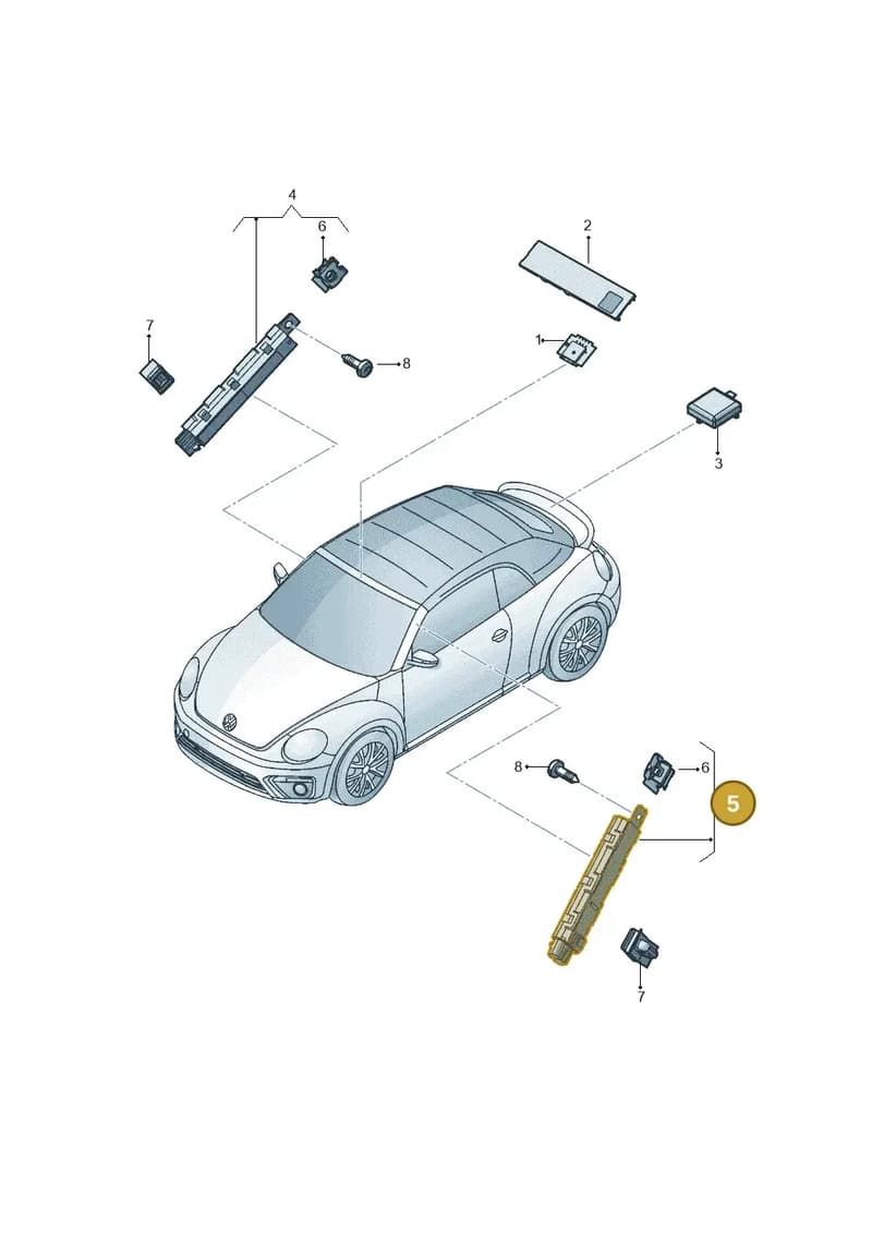 5C3035552A — Volkswagen Beetle Cabriolet (2016-2019) diagram 802035100, position 5