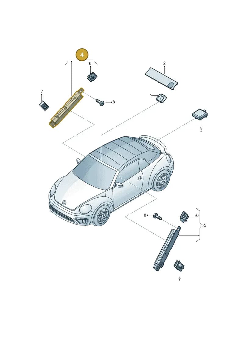 5C3035552G — Volkswagen Beetle Cabriolet (2016-2019) diagram 802035100, position 4