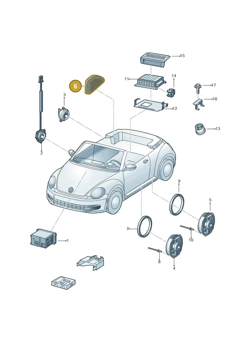 5C3035591B9B9 — Volkswagen New beetle cabriolet (2011-2016) diagram 716035350, position 6