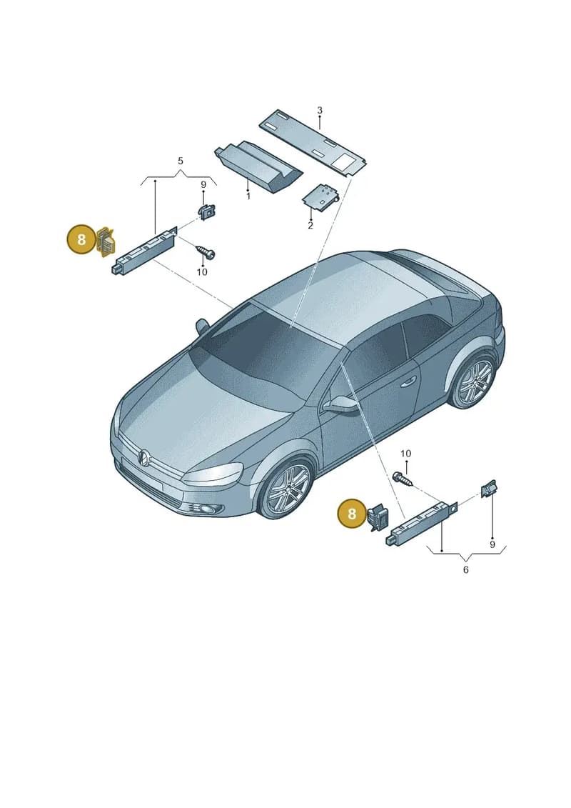 5C3035643 — Volkswagen Golf Cabriolet (2011-2016) diagram 718035100, position 8