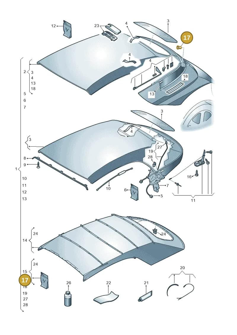 5C3853586A — Volkswagen New beetle cabriolet (2011-2016) diagram 716871000, position 17