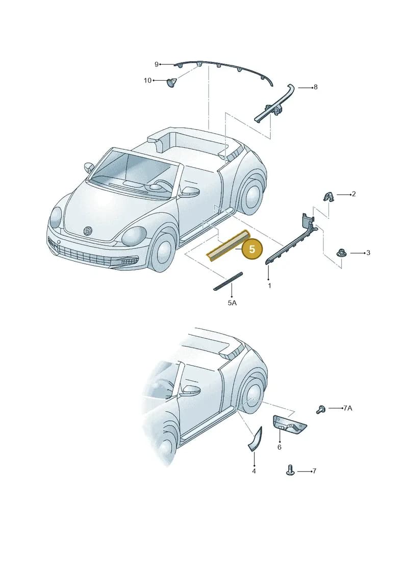 5C3853805N88 — Volkswagen Beetle Cabriolet (2016-2019) diagram 716853100, position 5