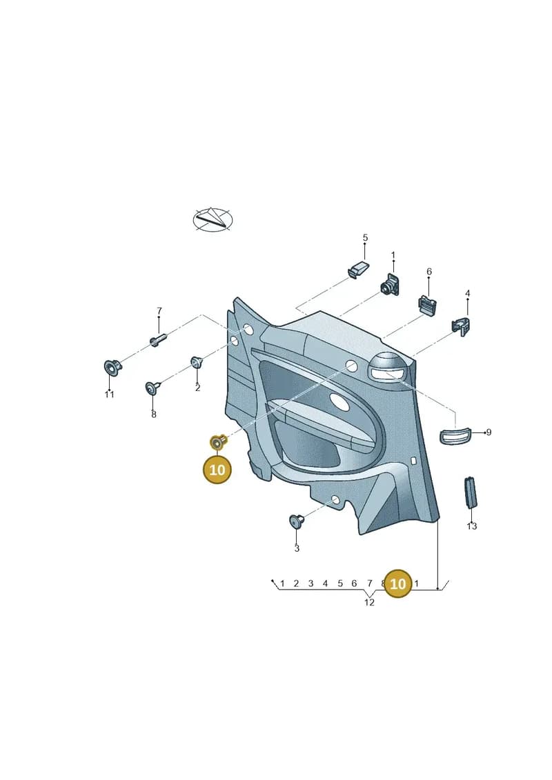 5C3862960 — Volkswagen Beetle Cabriolet (2016-2019) diagram 716867500, position 10