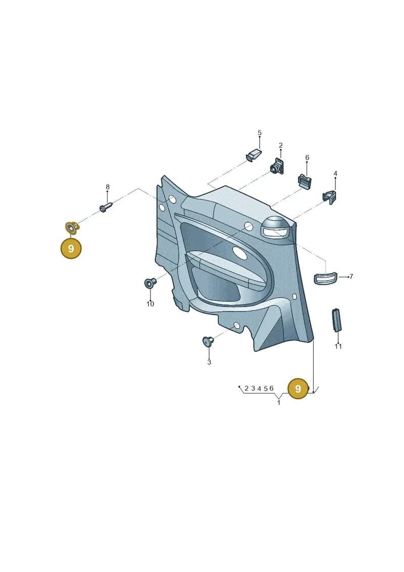 5C38629789B9 — Volkswagen Beetle Cabriolet (2016-2019) diagram 802867051, position 9