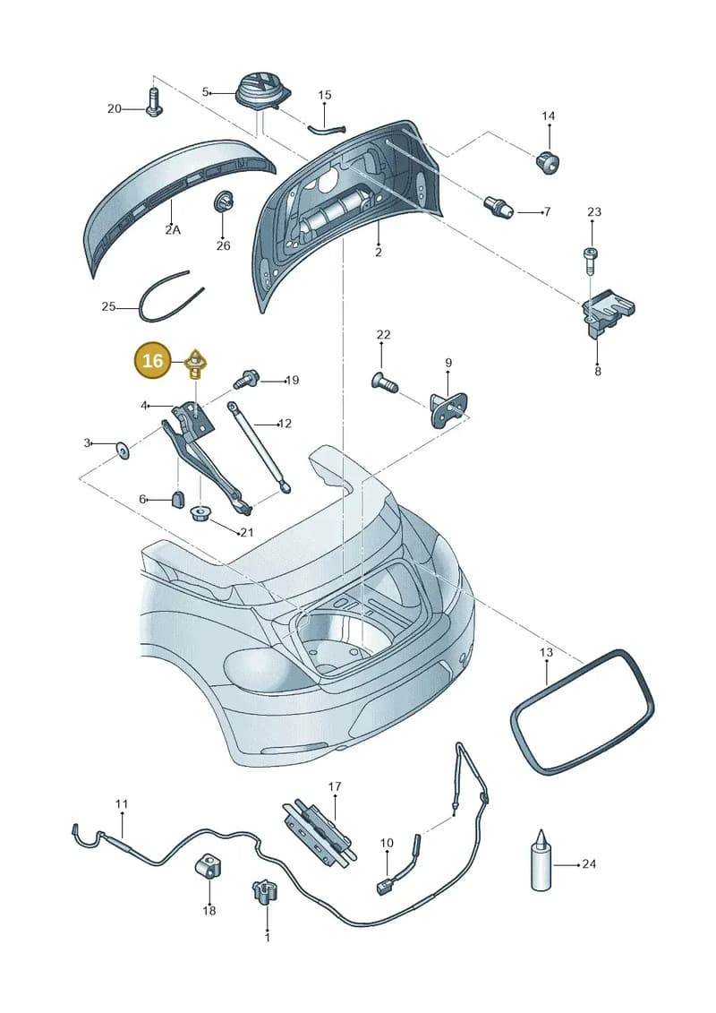 5C3871343 — Volkswagen Beetle Cabriolet (2016-2019) diagram 716827200, position 16