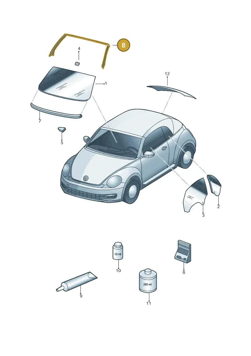 5C3871409C5AP — Volkswagen Beetle Cabriolet (2016-2019) diagram 716845000, position 8