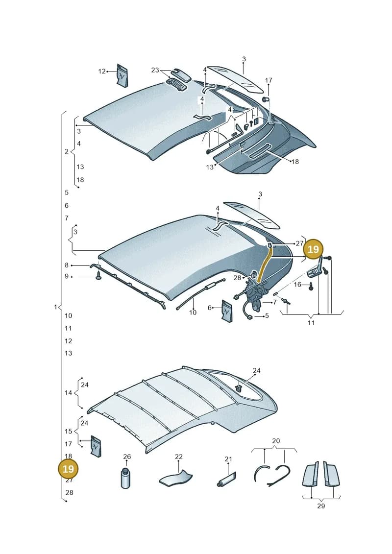 5C3871821 — Volkswagen Beetle Cabriolet (2016-2019) diagram 802871000, position 19