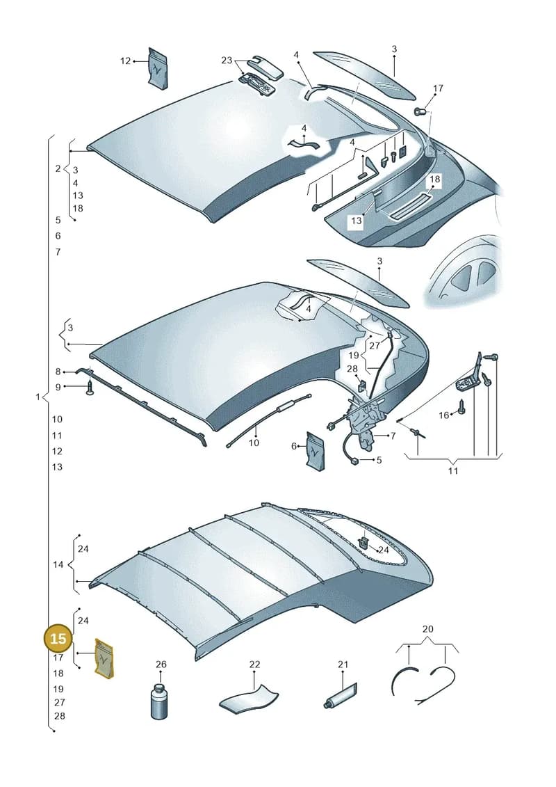 5C3898026 — Volkswagen New beetle cabriolet (2011-2016) diagram 716871000, position 15