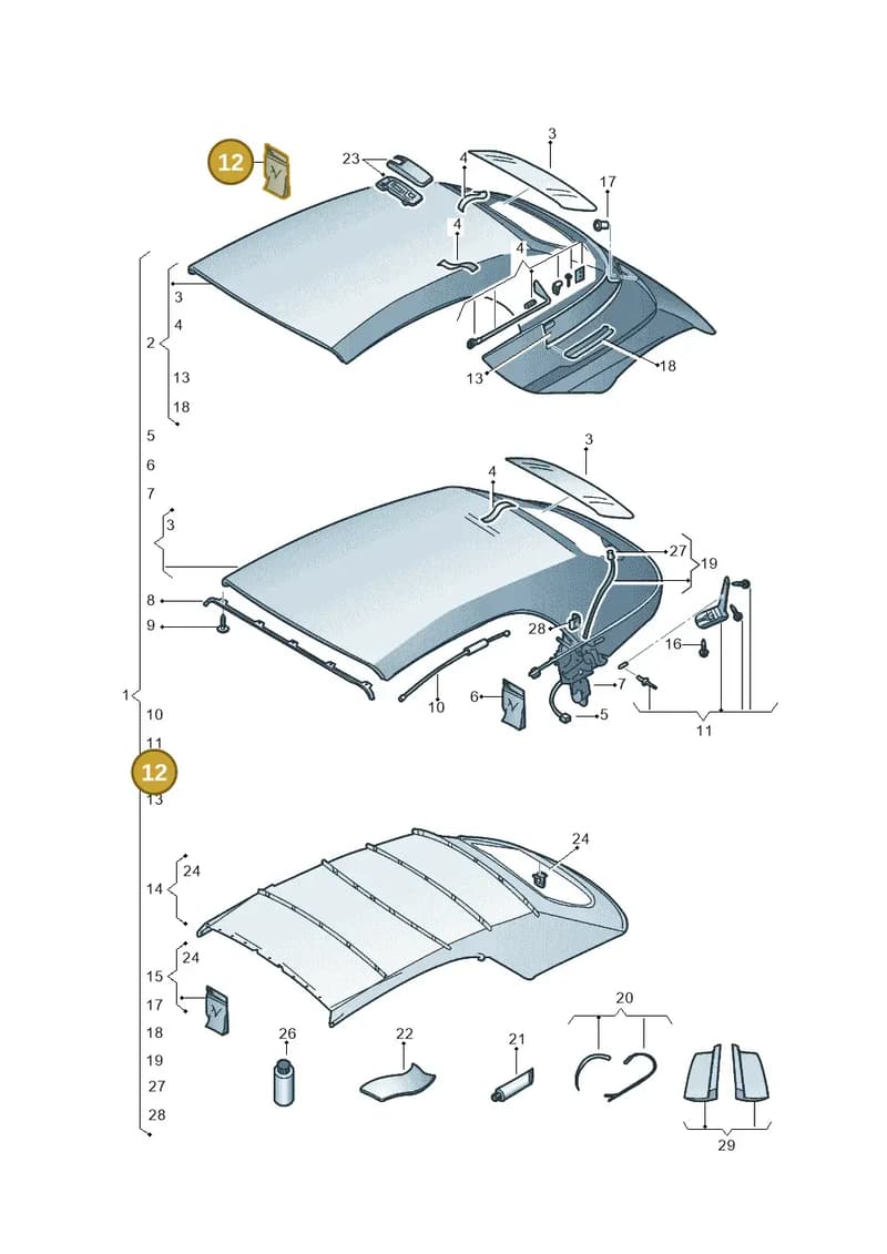 5C3898107 — Volkswagen Beetle Cabriolet (2016-2019) diagram 802871000, position 12
