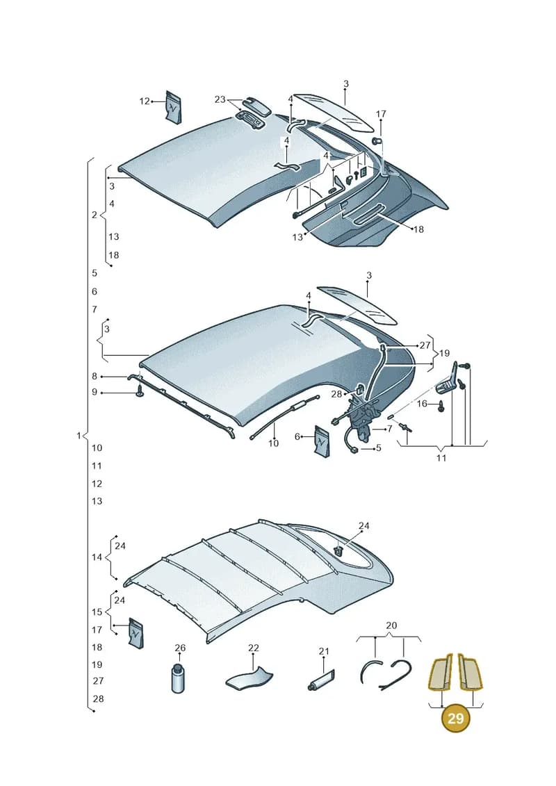 5C3898310 — Volkswagen Beetle Cabriolet (2016-2019) diagram 802871000, position 29