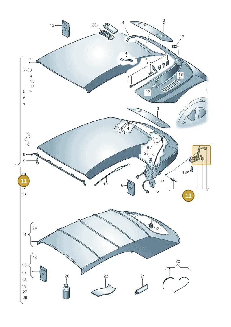 5C3898633A — Volkswagen New beetle cabriolet (2011-2016) diagram 716871000, position 11