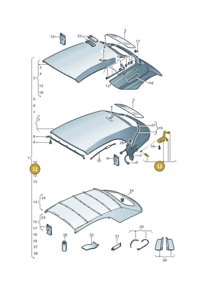 5C3898633A — Volkswagen Beetle Cabriolet (2016-2019) diagram 802871000, position 11