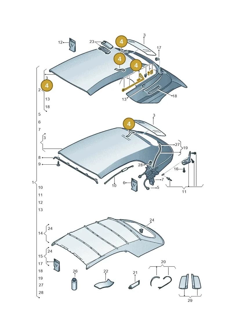 5C3898924 — Volkswagen Beetle Cabriolet (2016-2019) diagram 802871000, position 4